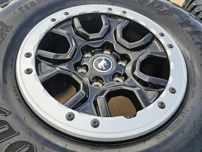 17" Ford Bronco SASQUATCH wheels rims BEADLOCK 10388 Ranger SET GOODYEAR A/T 35"