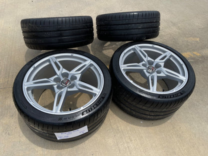 19" + 20" Chevy Corvette C8 OEM 14007 14008 wheels rims SET MICHELIN 2020-2027
