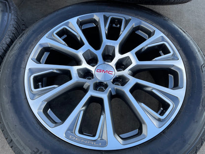 22" GMC Yukon Sierra DENALI OEM wheels rims Tahoe BRIDGESTONE 2024 2025 2026 NEW