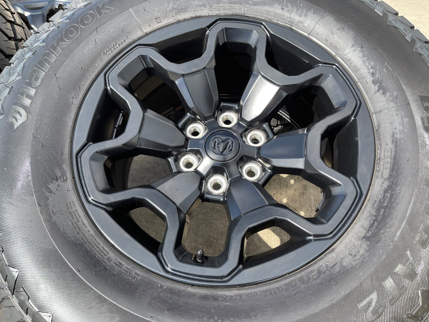 18" Dodge Ram 1500 TRX RHO Black OEM 66002 wheels rims SET HANKOOK A/T2 35"