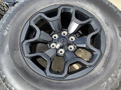 18" Dodge Ram 1500 TRX RHO Black OEM 66002 wheels rims SET HANKOOK A/T2 35"