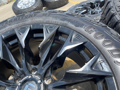 20" Fuel D804 Flame Blackout Chevy Silverado RAM 1500 wheels rims 6x139 6x5.5