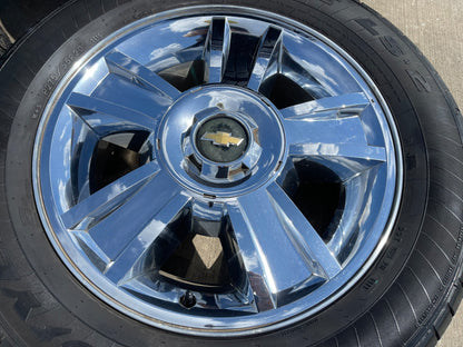20" Chevy Silverado Tahoe Suburban chrome OEM 5416 wheels rims tires SET