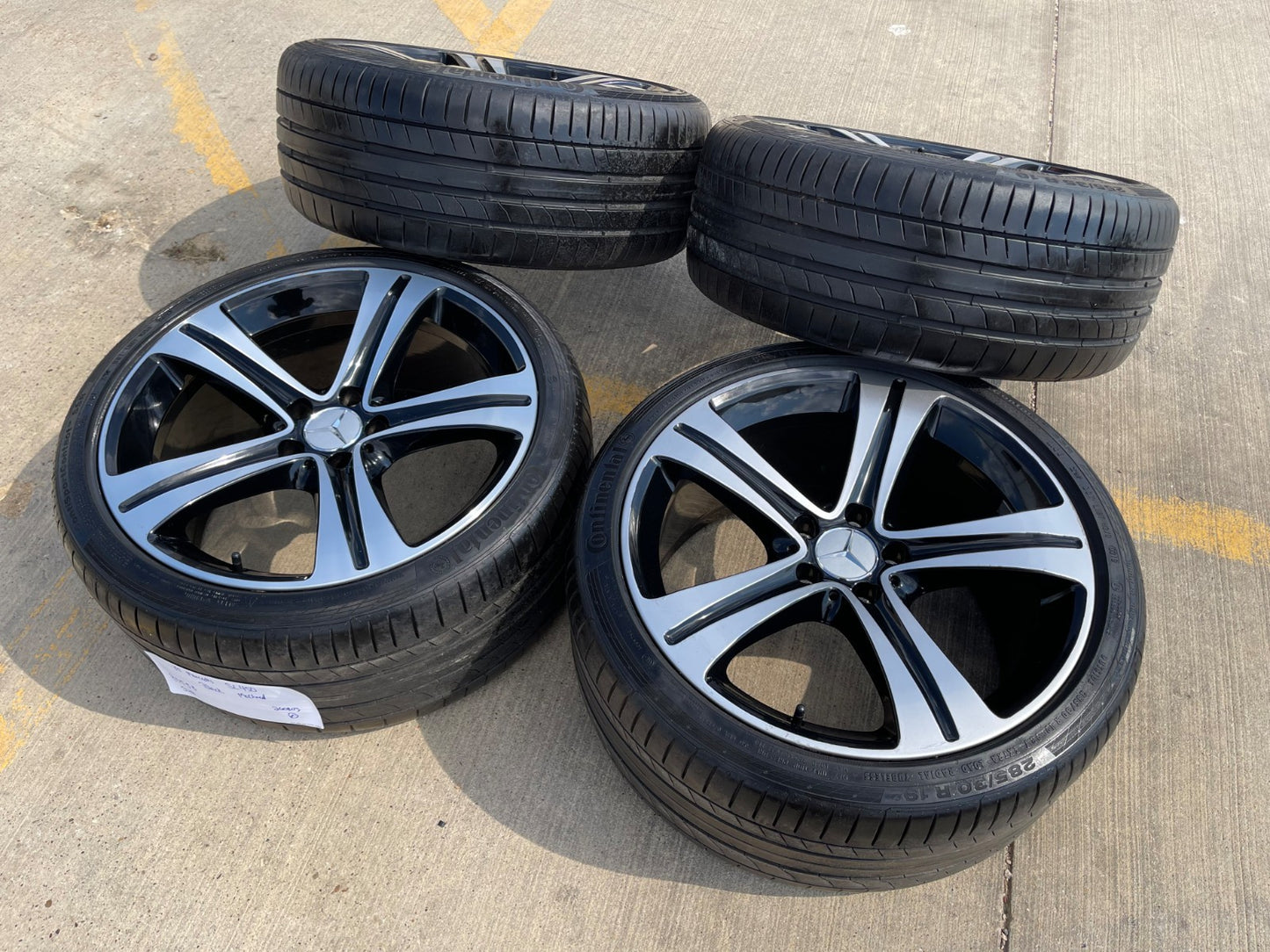 19" Mercedes AMG C E S Class OEM 85534 wheels rims tires CONTINENTAL SET