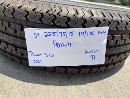 (1) 225/75/15 Hercules Power ST2 tire 225/75R15 LT 10 ply LR E 112L trailer NEW
