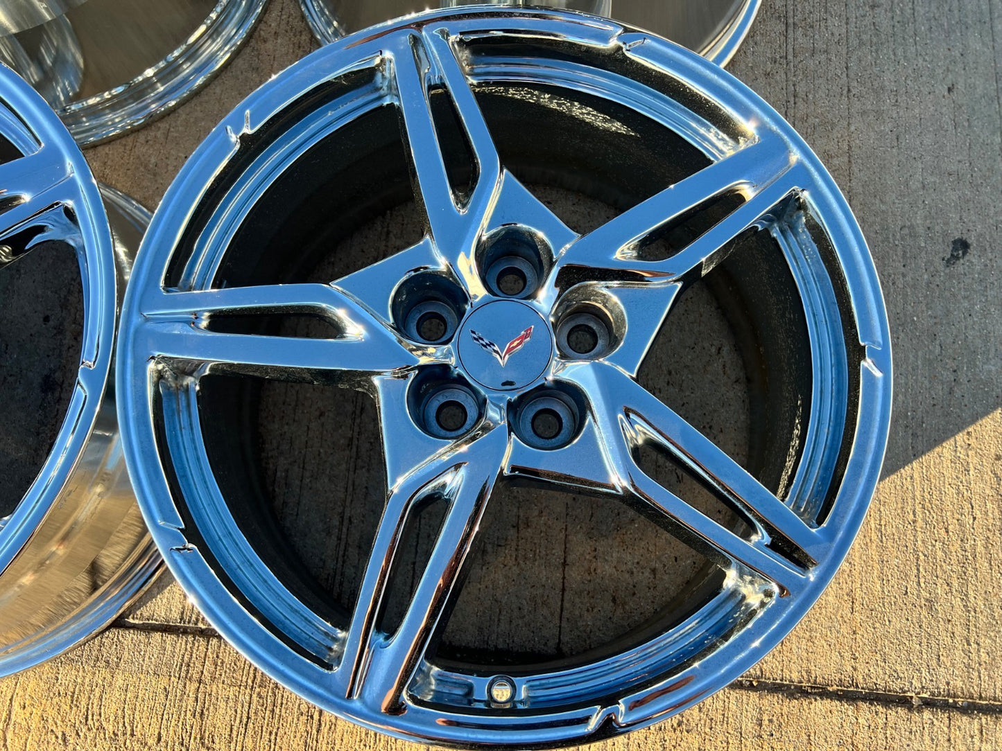 19" + 20" Chevy Corvette C8 OEM Replica rims 14007 14008 2023 2024 2025 USED