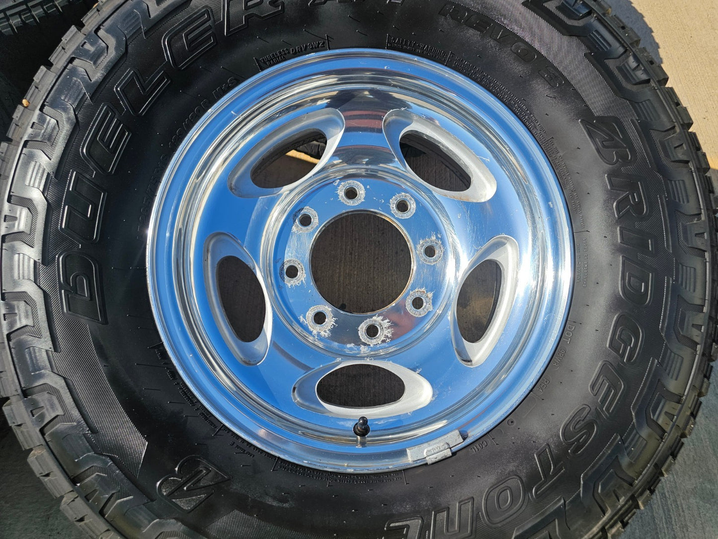 16" Ford F-250 F-350 Excursion OEM 3408 polished wheels rims SET BRIDGSETONE