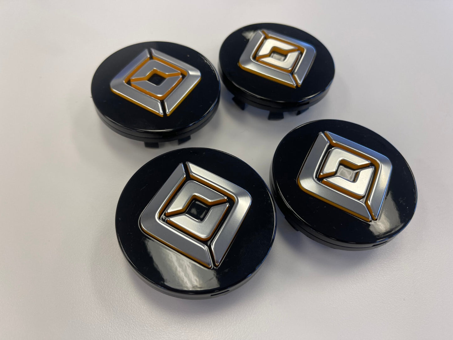 (4) Rivian R1T R1S OEM center caps black 2022 2023 2024 2025 2026