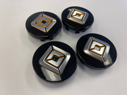 (4) Rivian R1T R1S OEM center caps black 2022 2023 2024 2025 2026