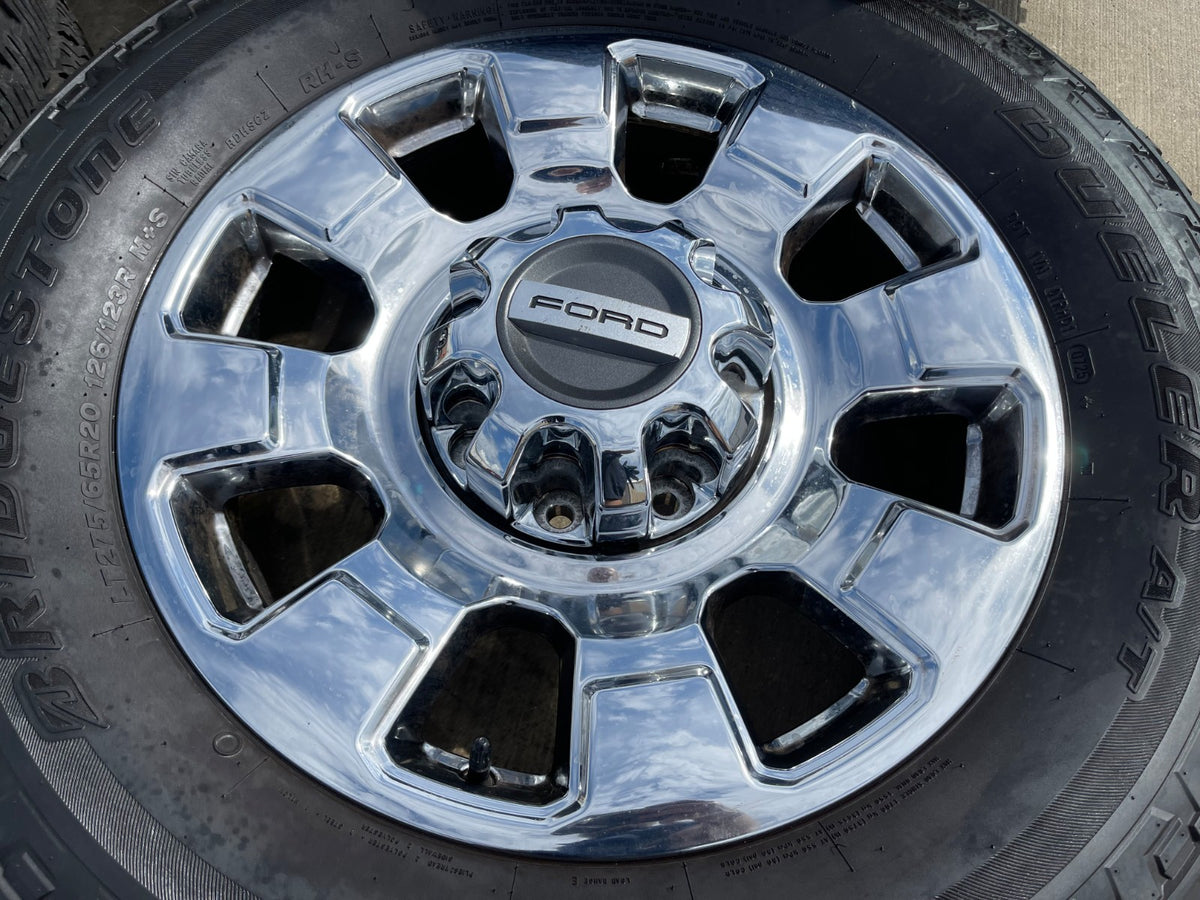 20" Ford F-250 F-350 OEM 10295 25085 10552 chrome wheels rims SET BRIDGESTONE