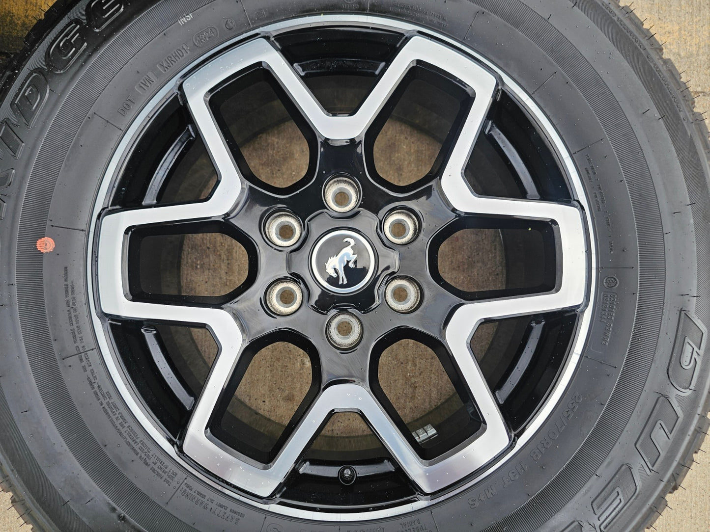 18" Ford Bronco wheels rims tires black 95213 Ranger tires BRIDGESTONE DUELER AT