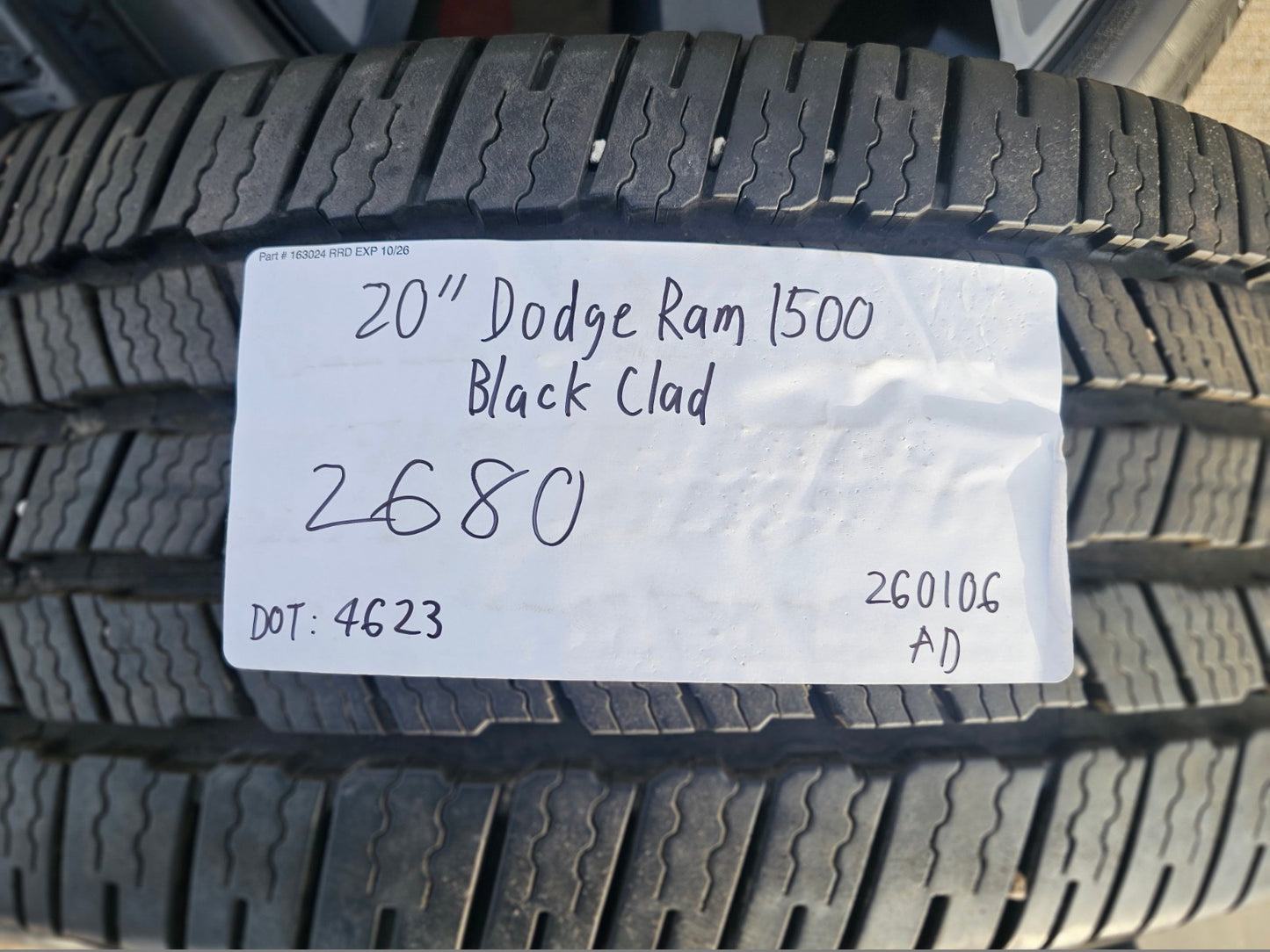 20" Dodge Ram 1500 OEM Laramie Black 2680 wheels rims 2024 2025 2026 MICHELIN