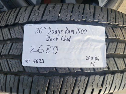 20" Dodge Ram 1500 OEM Laramie Black 2680 wheels rims 2024 2025 2026 MICHELIN
