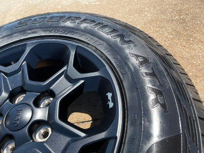 17" Jeep Wrangler Rubicon OEM wheels rims Gladiator 96832 9282 PIRELLI A/T NEW