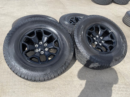 18" Dodge Ram 1500 TRX RHO Black OEM 66002 wheels rims SET HANKOOK A/T2 35"
