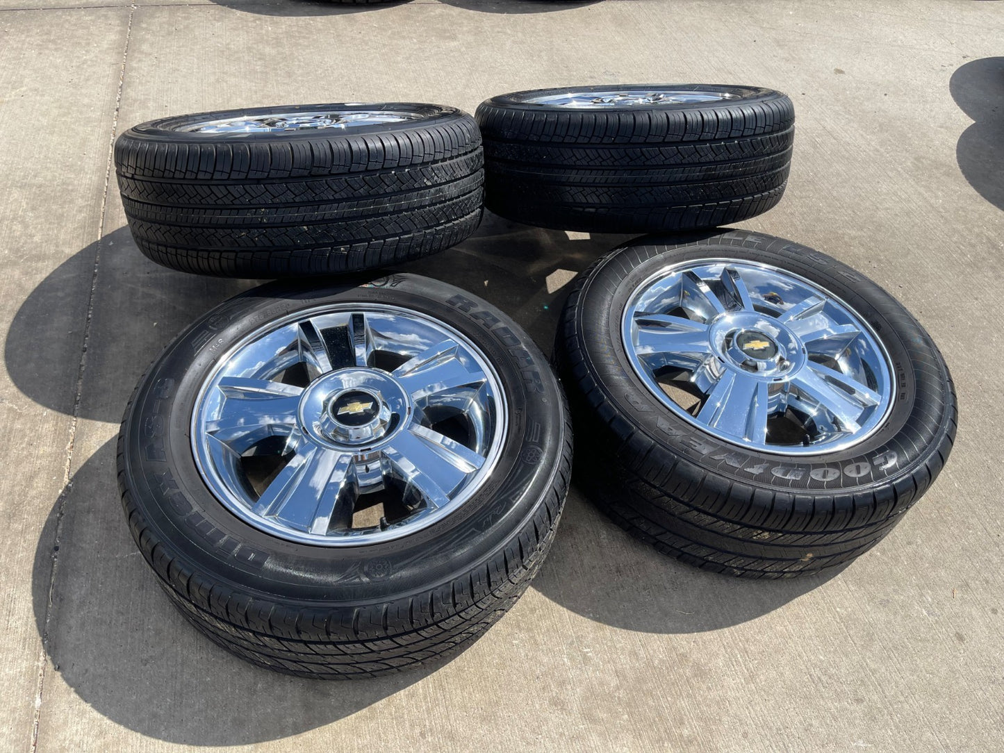 20" Chevy Silverado Tahoe Suburban chrome OEM 5416 wheels rims tires SET