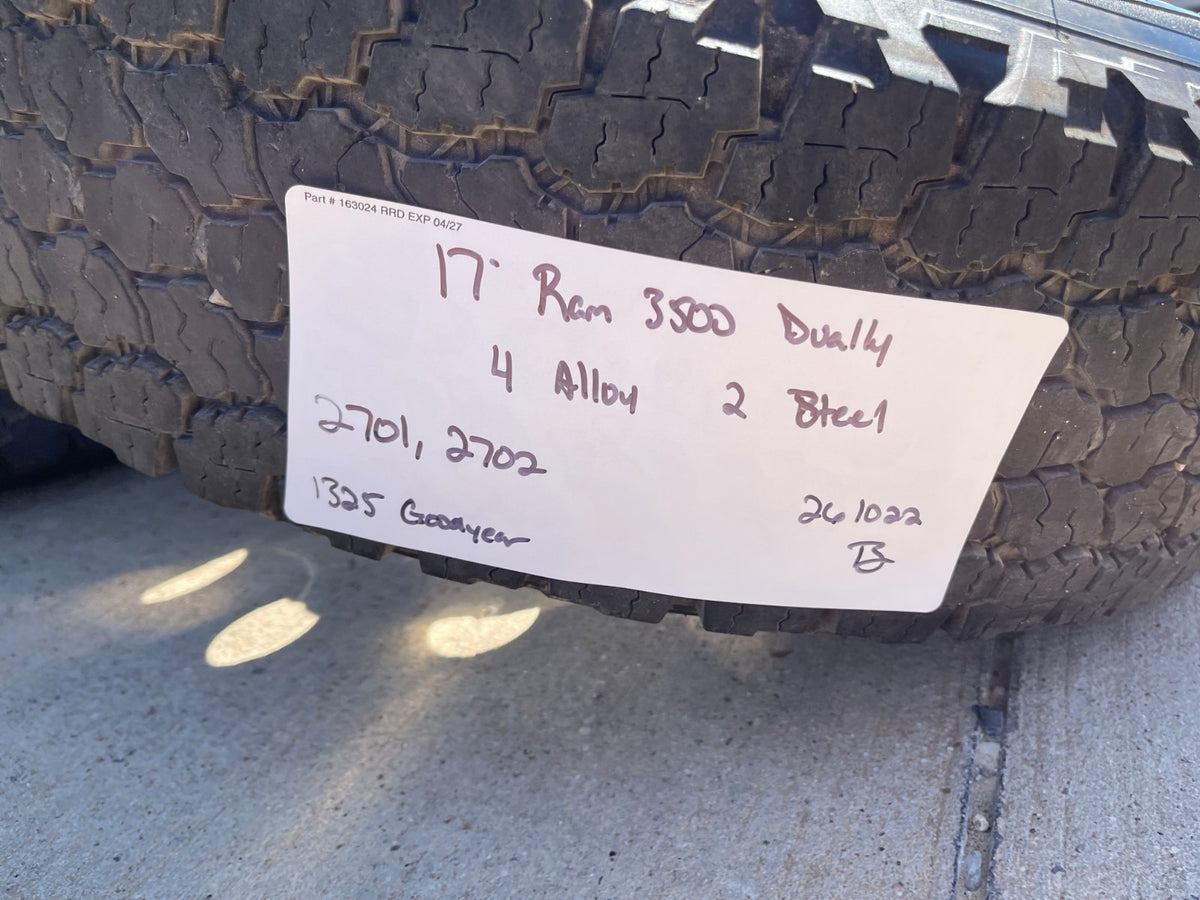 17" Dodge Ram 3500 Dually OEM 2701 2702 Laramie 8x200 wheels rims GOODYEAR
