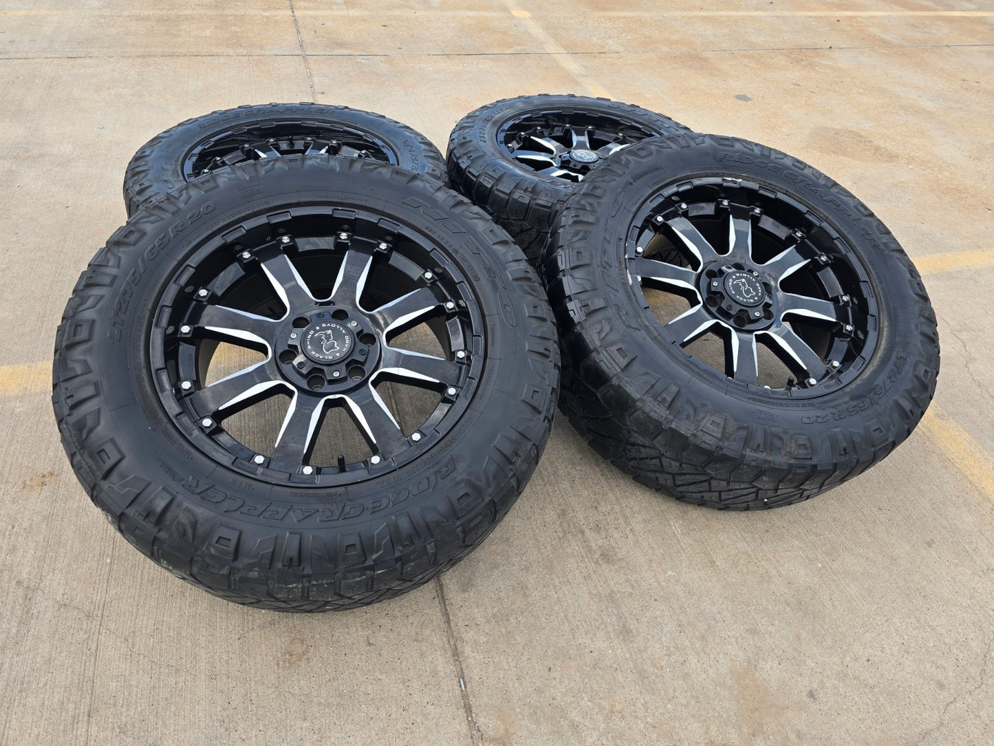 20x9 20" Black Rhino Sierra Chevy Silverado RAM Tacoma wheels rims 6x139 6x5.5