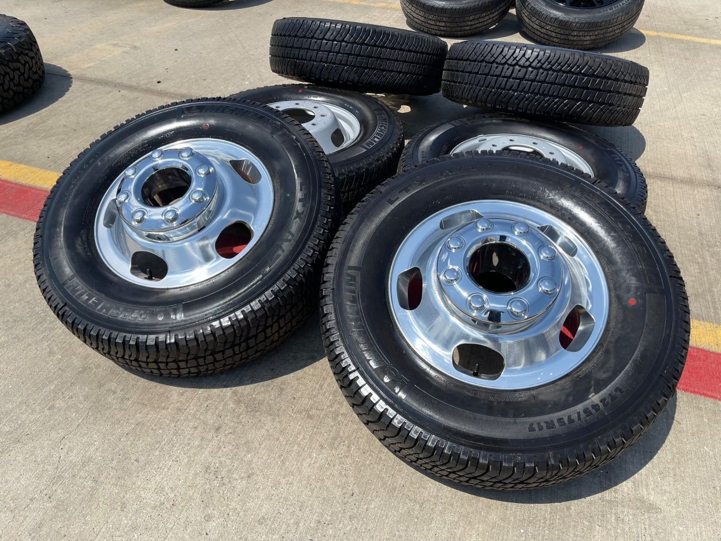 17" Ford F-350 Dually OEM 10477 10478 rims wheels SET tires MICHELIN A/T2 NEW