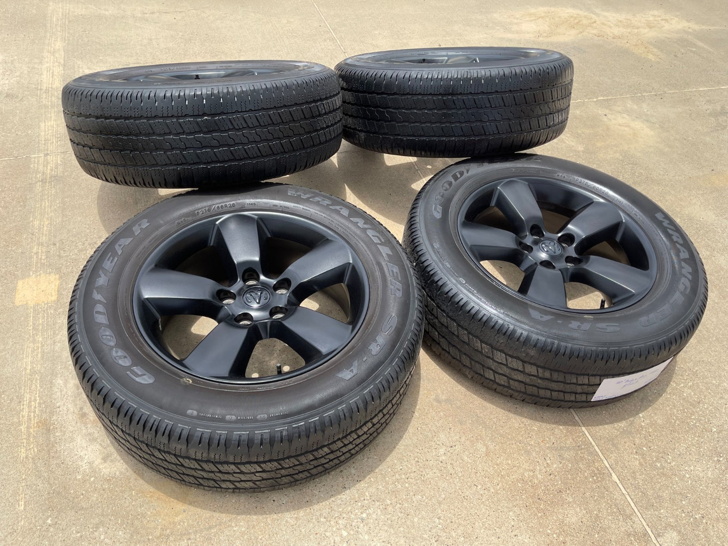 20" Dodge Ram 1500 OEM wheels rims 2495 BLACK 5x139 5x5.5 SET GOODYEAR