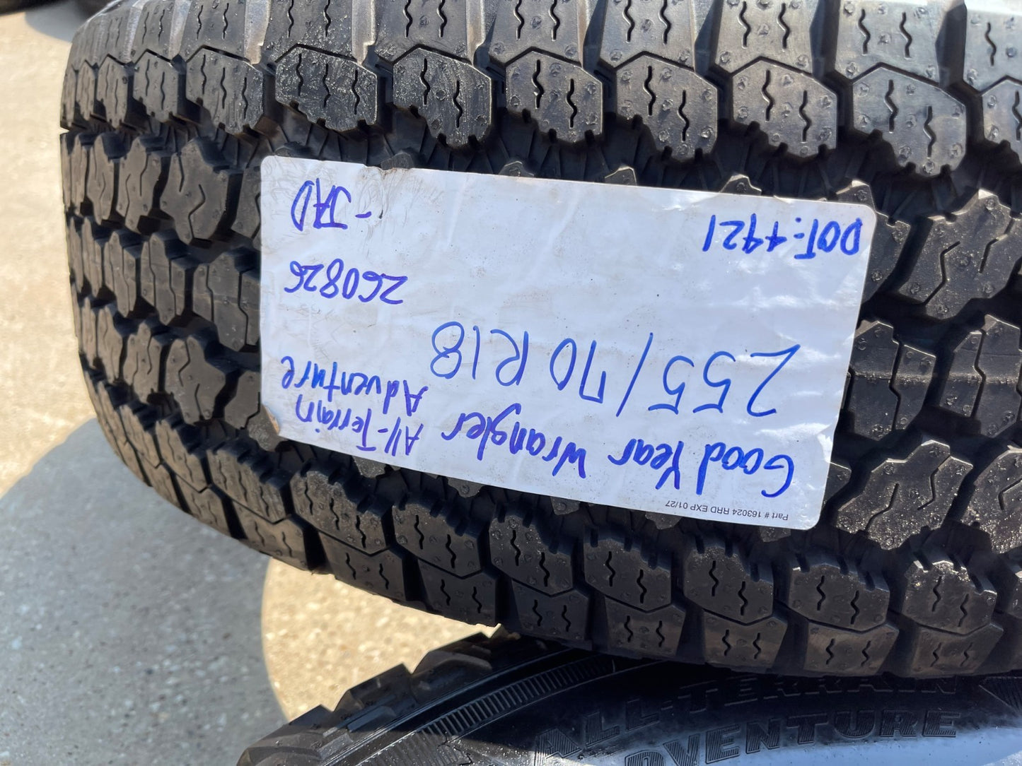 (4) 255/70/18 Goodyear Wrangler A/T tires 255/70R18 LR 116HTAKE OFFS NEW