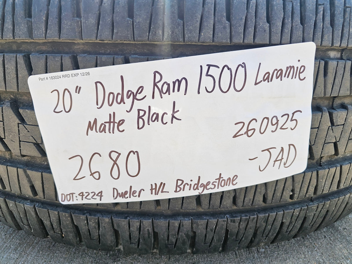 20" Dodge Ram 1500 OEM Laramie Black 2462 2680 wheels rims 2026 2027 SET NEW