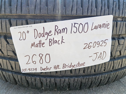 20" Dodge Ram 1500 OEM Laramie Black 2462 2680 wheels rims 2026 2027 SET NEW