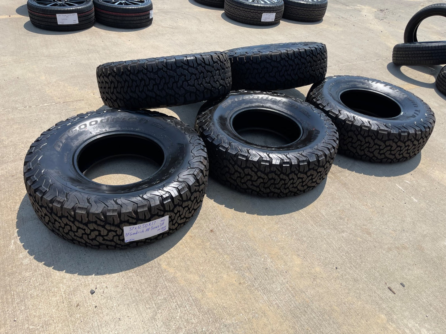 (5) 37x12.5x17 BFG KO2 A/T tires F-150 Sierra Tahoe Silverado 37" TAKE OFFS NEW