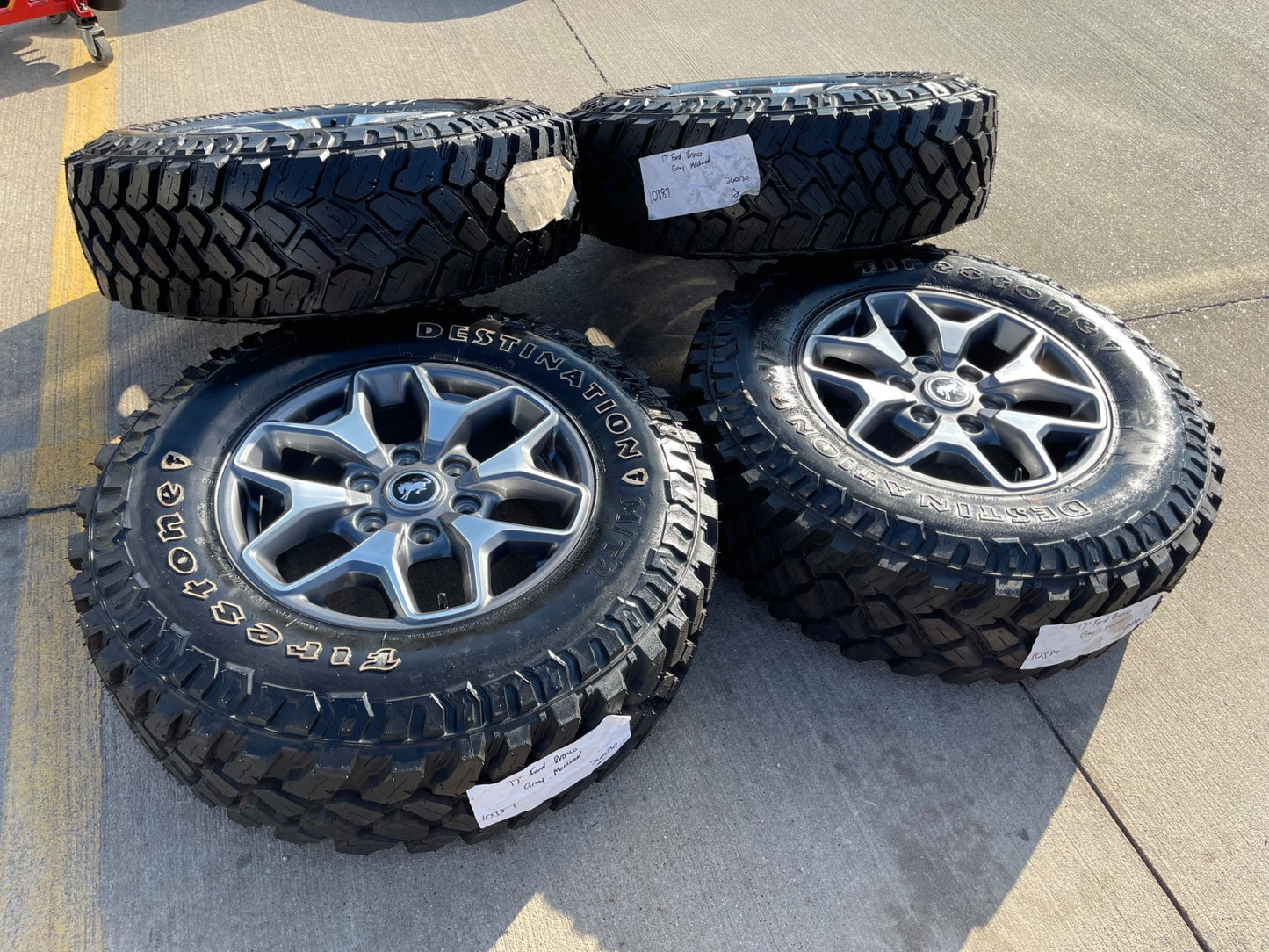 17" Ford Bronco OEM wheels rims SASQUATCH 95229 10387 Ranger NEW FIRESTONE M/T