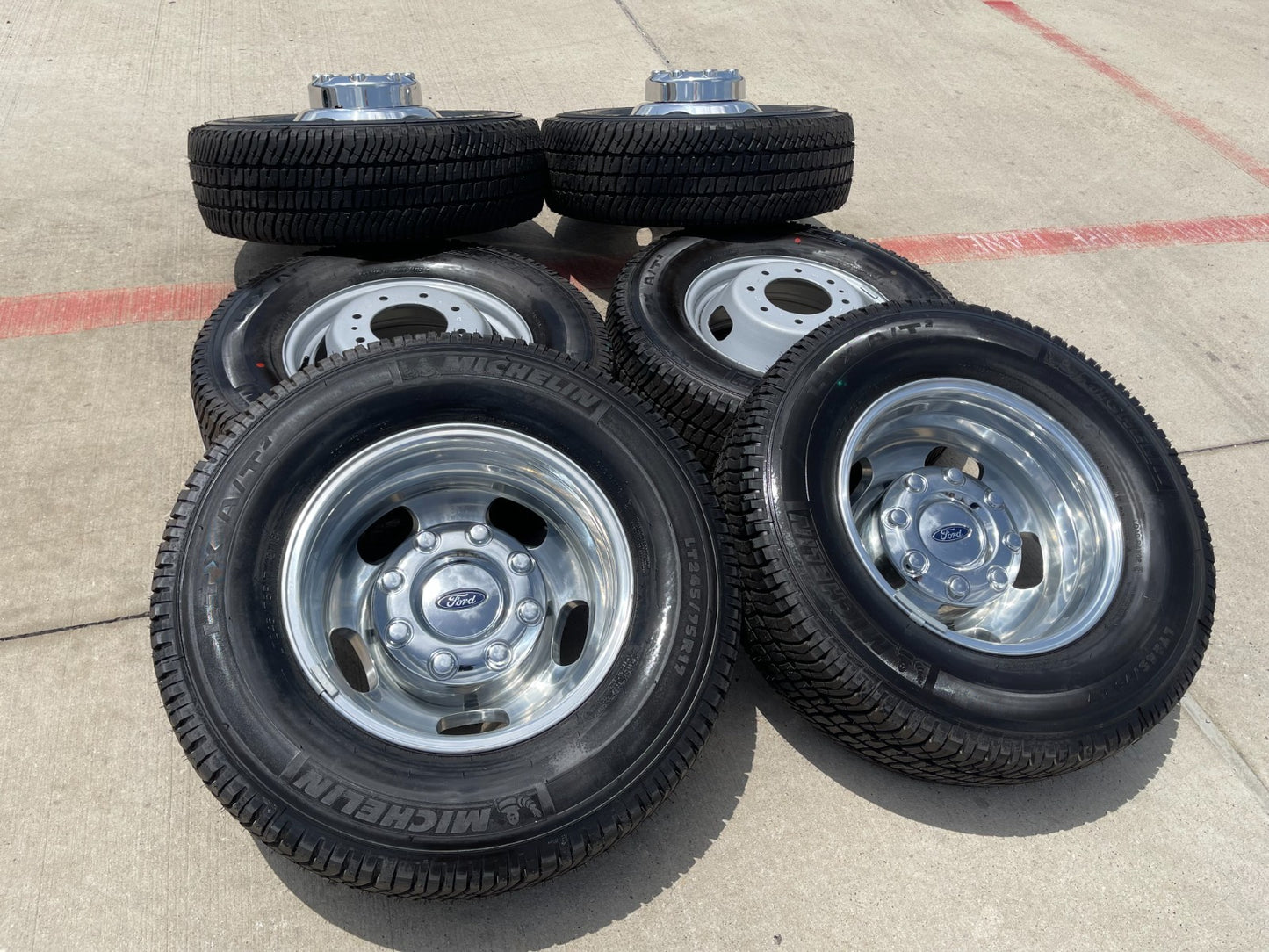 17" Ford F-350 Dually OEM 14077 14078 rims wheels 2024 2025 Michelin A/T NEW