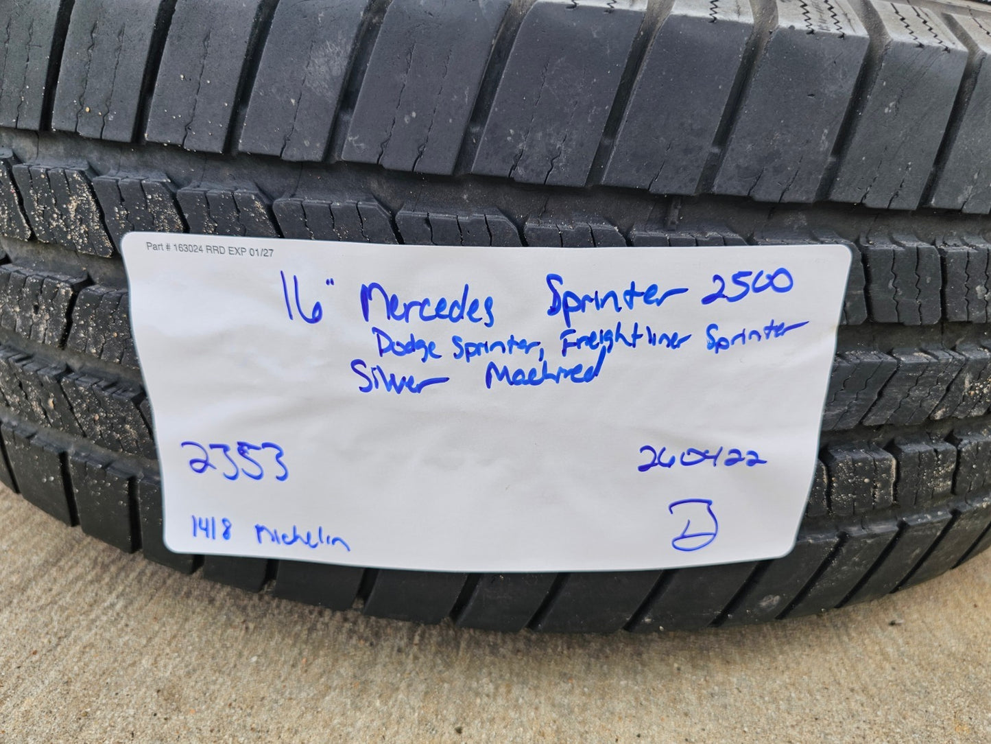 (4) 16" Mercedes Sprinter OEM 2353 wheels rims tires MICHELIN