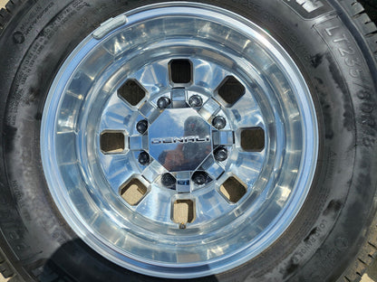 18" GMC Sierra 3500 DENALI Dually rims wheels OEM 14127 14129 8x210 MICHELIN