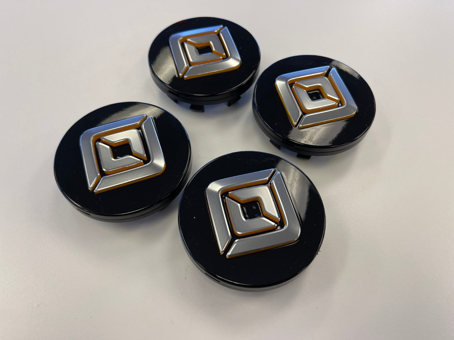 (4) Rivian R1T R1S OEM center caps black 2022 2023 2024 2025 2026