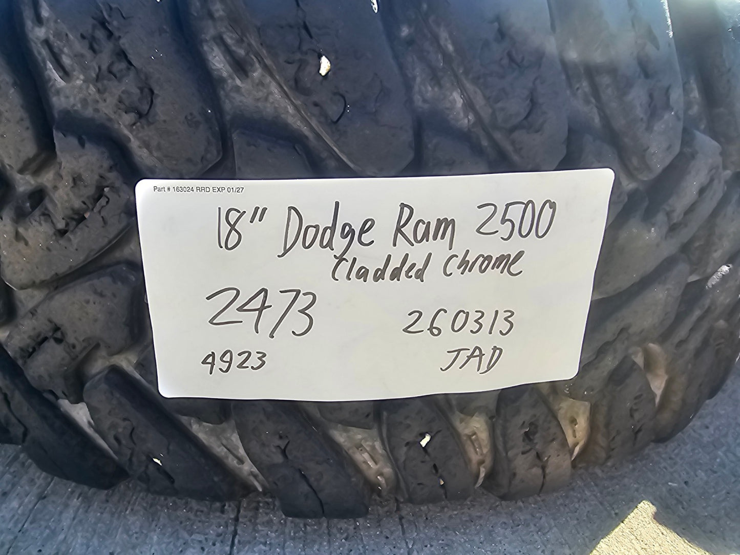 18" Dodge Ram 2500 3500 STEEL chrome OEM 2473 wheels rims TOYO M/T 35"
