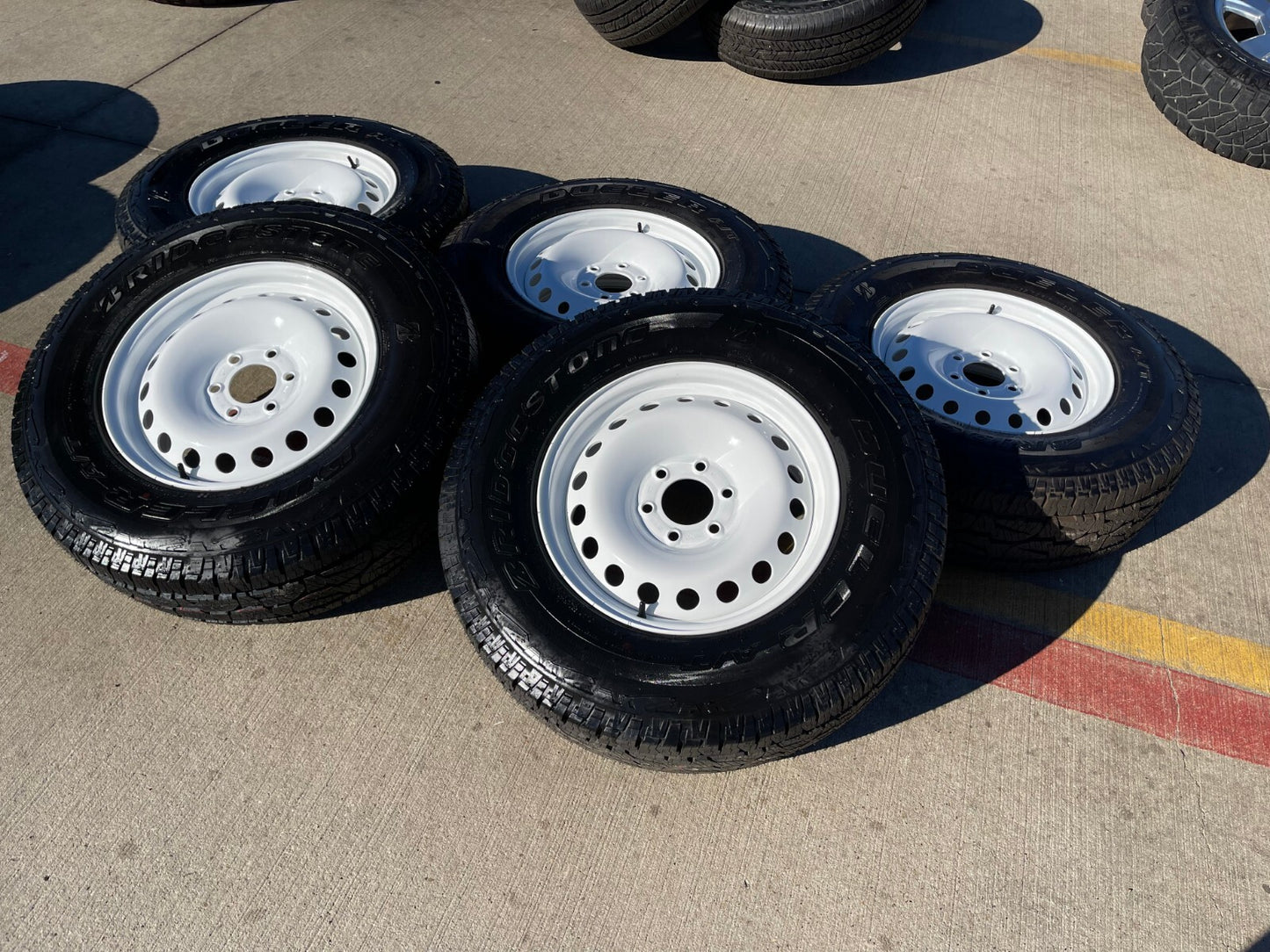 (4) 17" INEOS Grenadier OEM steel wheels rims WHITE tires 2024 2025 2026 NEW