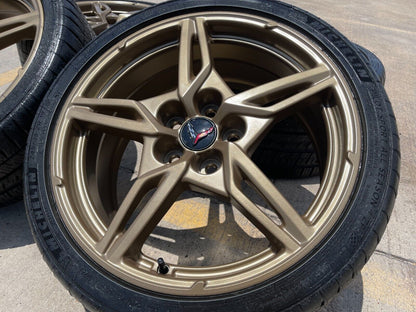 19" + 20" Chevy Corvette C8 OEM wheels rims BRONZE 14007 14008 2024 2025 NEW