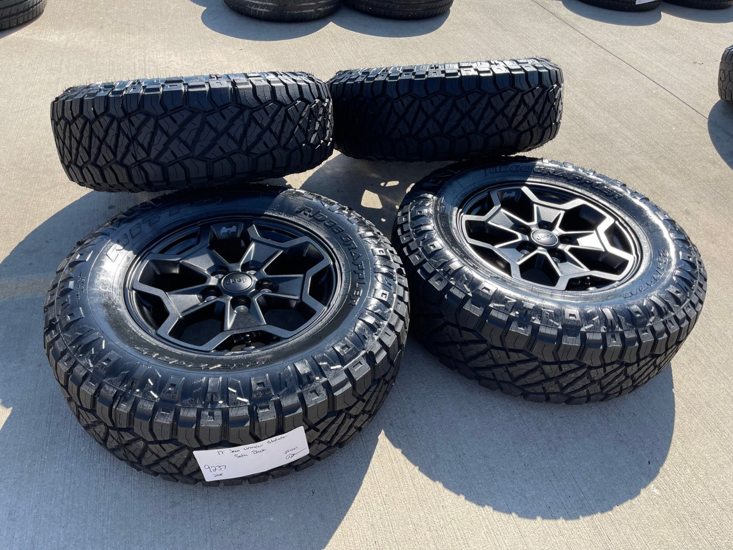 17" Jeep Wrangler SPORT OEM wheels rims tires 9237 black NEW NITRO