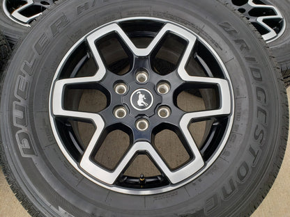 18" Ford Bronco wheels rims tires black 95213 Ranger tires BRIDGESTONE DUELER HT