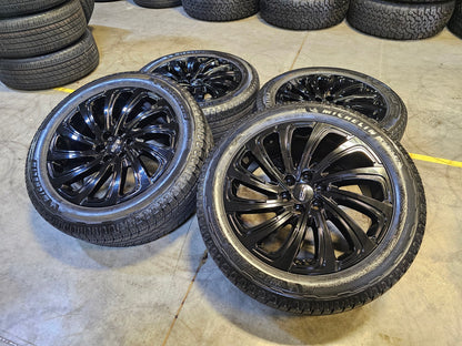 22" Lincoln Navigator OEM 10666 rims wheels BLACK LABEL SET MICHELIN NEW