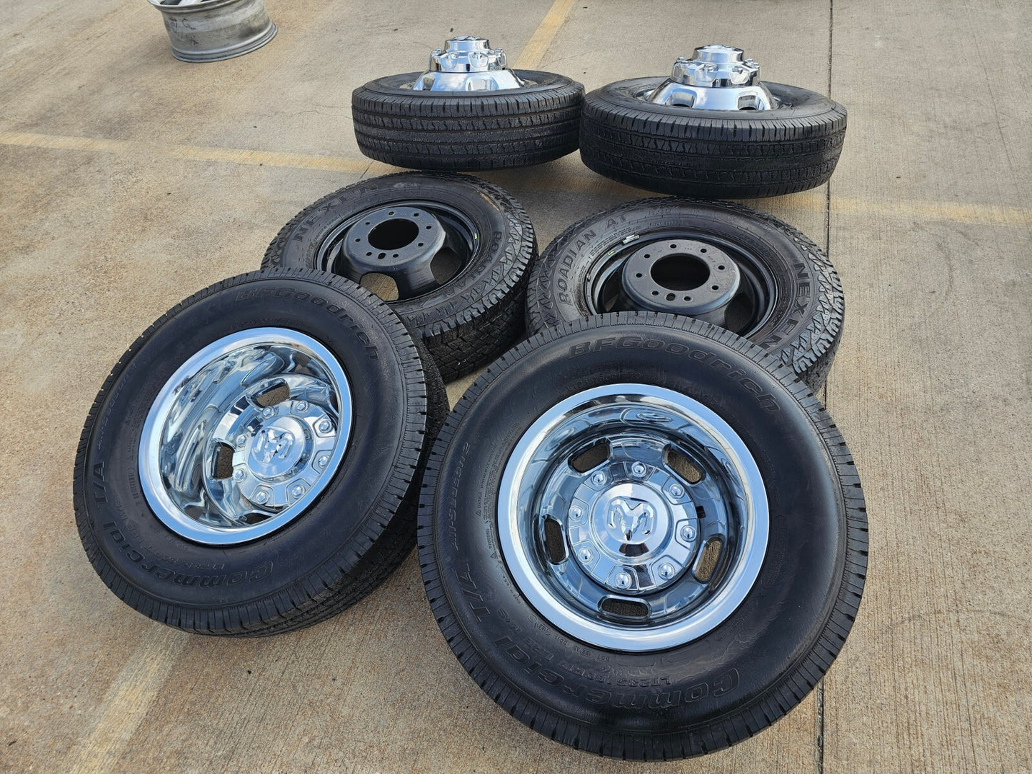 17" Dodge Ram 3500 Dually Laramie 8x200 wheels rims 2703 2704 OEM tires