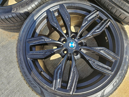 20" BMW M760i 740i 640i OEM 86343 86344 Series 760M SET black wheels rims tires