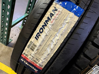(1) 235/75/17.5 Ironman I-19A 235/75R17.5 143L 18 Ply LR J tire NEW
