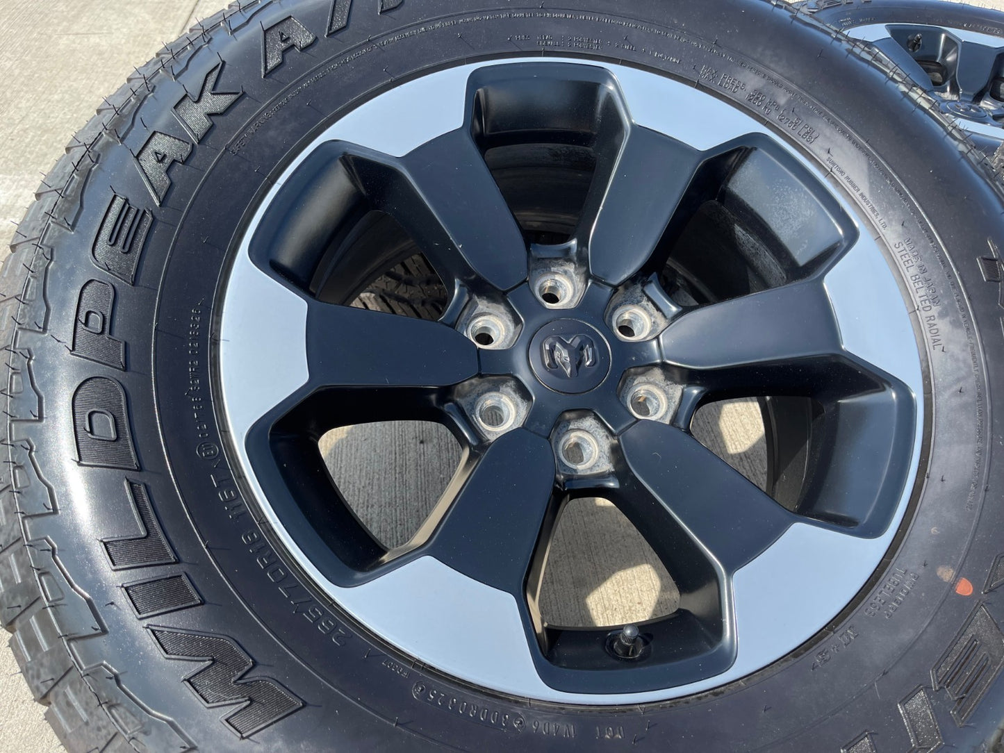18" Dodge Ram 1500 Rebel Black OEM wheels rims 2671 tires FALKEN A/T3 NEW