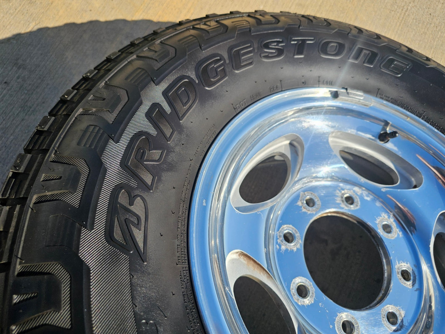 16" Ford F-250 F-350 Excursion OEM 3408 polished wheels rims SET BRIDGSETONE