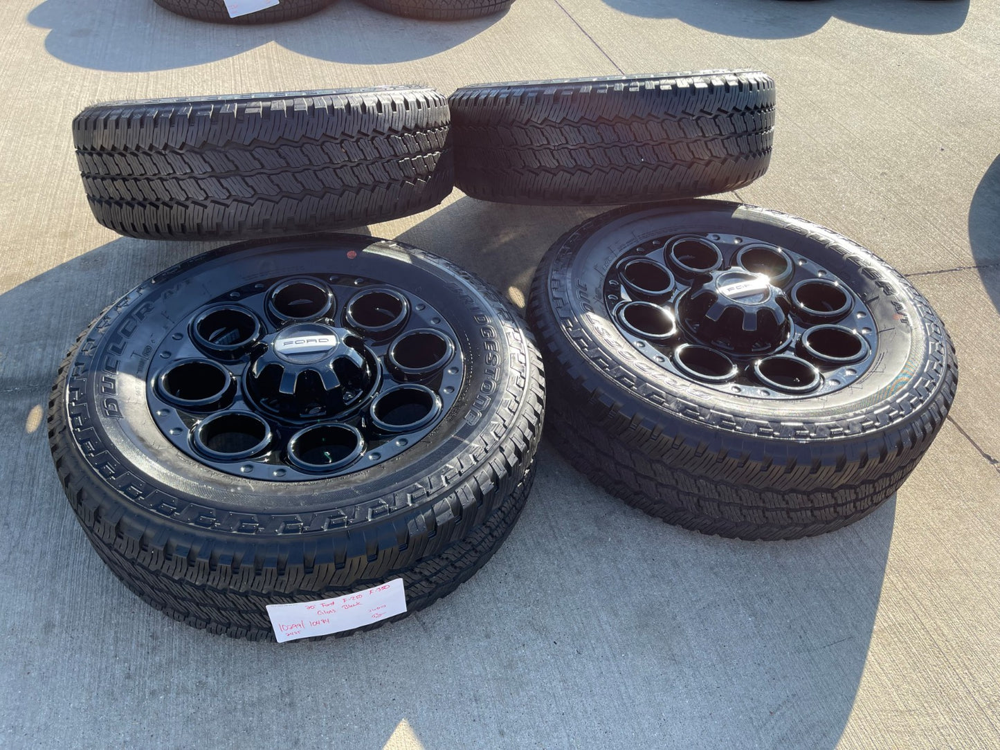 20" Ford F-250 F-350 OEM black TREMOR 10484 10299 wheels rims BRIDGESTONE NEW