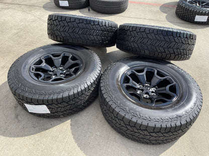 18" Dodge Ram 1500 TRX RHO Black OEM 66002 wheels rims SET HANKOOK A/T2 35"