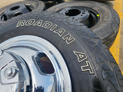 17" Dodge Ram 3500 Dually 8x200 wheels rims 2703 2704 OEM A/T tires