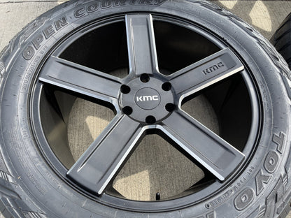 22x9 22" KMC Duece KM702 Chevy Silverado RAM wheels rims 6x139 6x5.5 tires TOYO