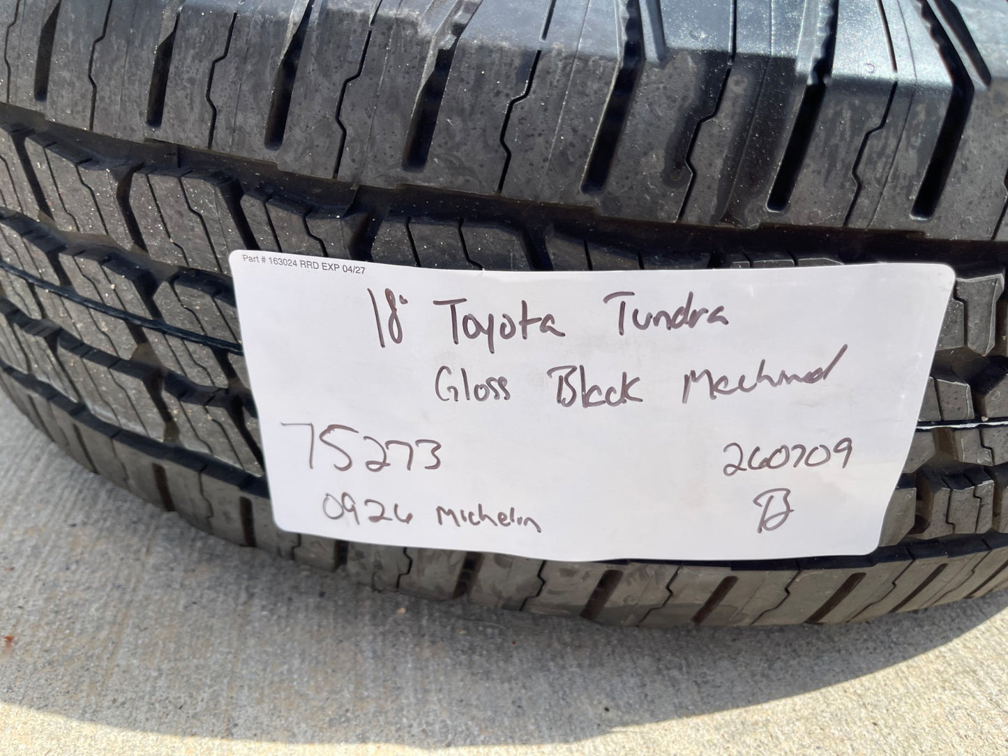 18" Toyota Tundra TRD OEM black wheels rims 75273 Sequoia SET MICHELIN NEW