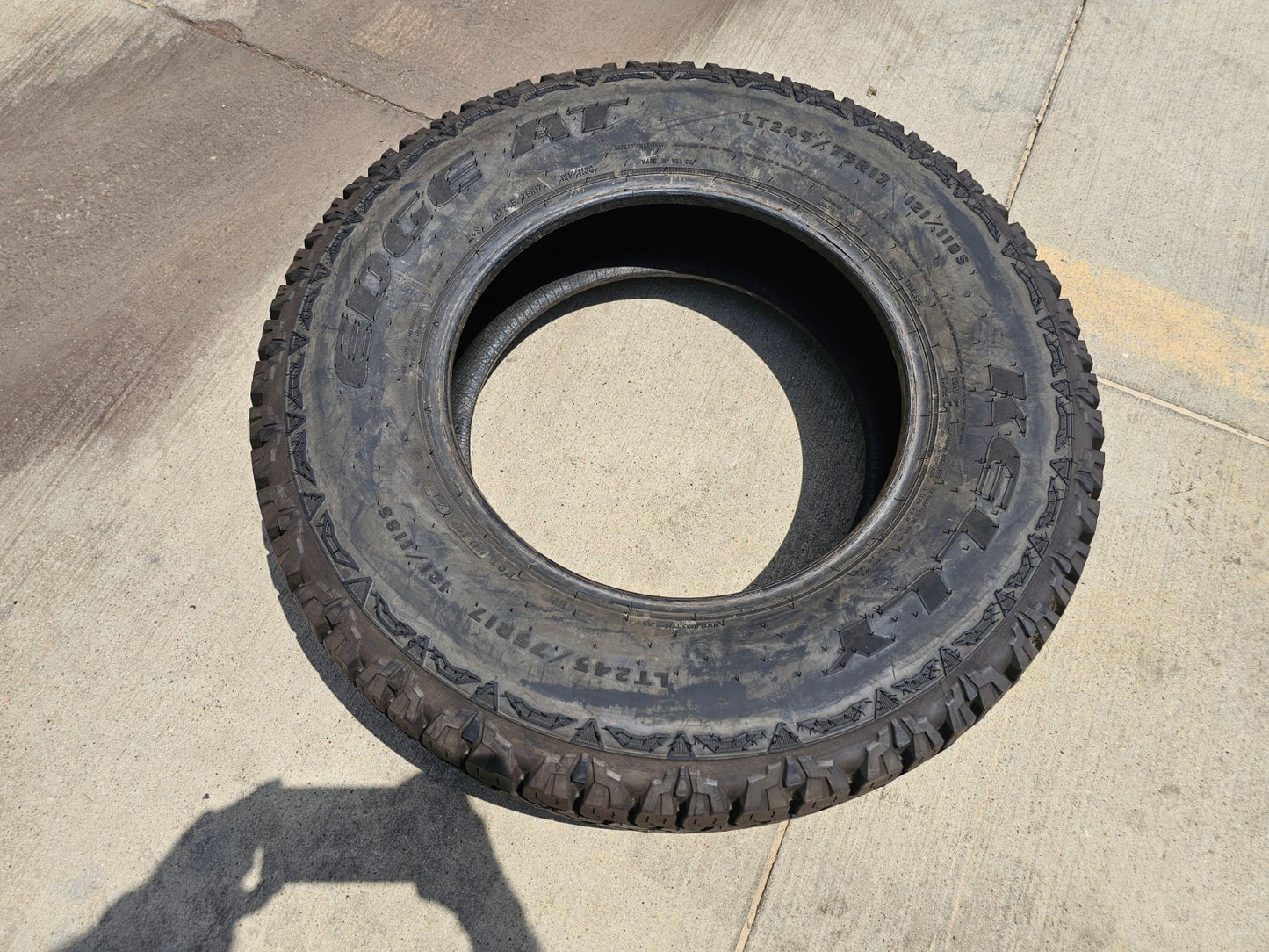 (1) 245/75/17 Kelly Edge A/T tire 245/75R17 M+S 121S LT 10 ply LRE NEW